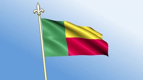 Realistic Benin National Flag Waving Animation
