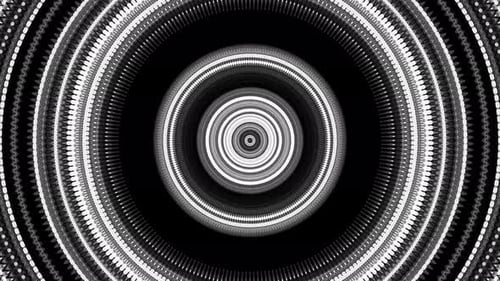 Circular monochrome infinite tunnel animation