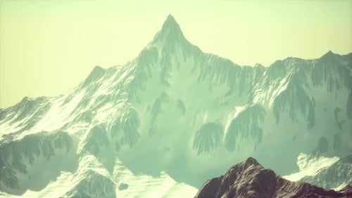 Panoramic View of Majestic Snow-Capped Mountains