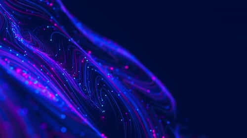 Closeup of Big Data Swirl Patterns in Futuristic Cyberspace Whirl Flow of Data in Quantum Digital