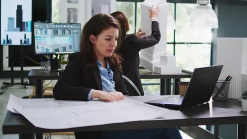Sketch Engineer Meeting with Contractor on Videocall Connection
