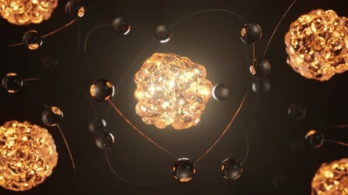 Abstract Science Background Loop with Glowing Molecular Structures