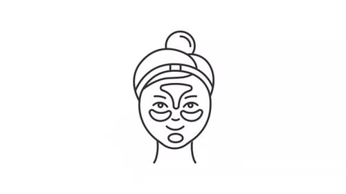 Animiertes lineares Symbol der Hydrogelmaske