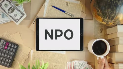 NPO DISPLAYING ON FINANCE TABLET SCREEN