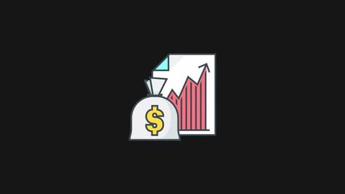 Animated Financial Growth Chart and Money Bag Icon