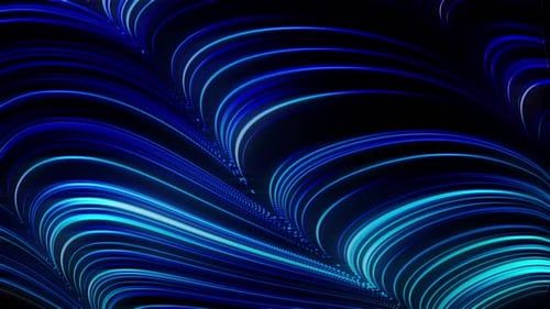 Glow Curves Background Blue 4K
