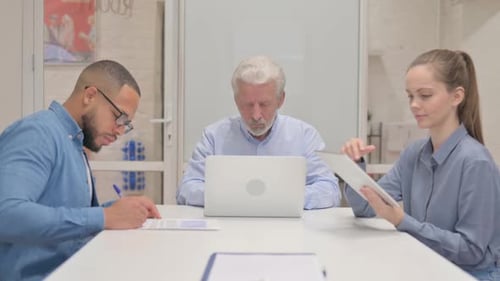 Mixed Race People Busy Working in Office, Workplace