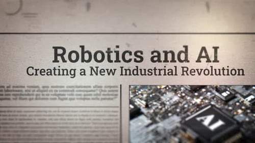 Robotics and AI Newspaper Headline Animation