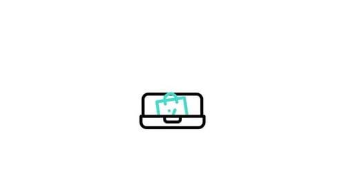 E-commerce Online Shopping Laptop Flat Design Animation