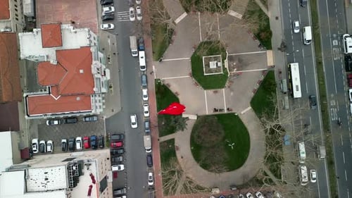 Aerial View of City Park and Traffic