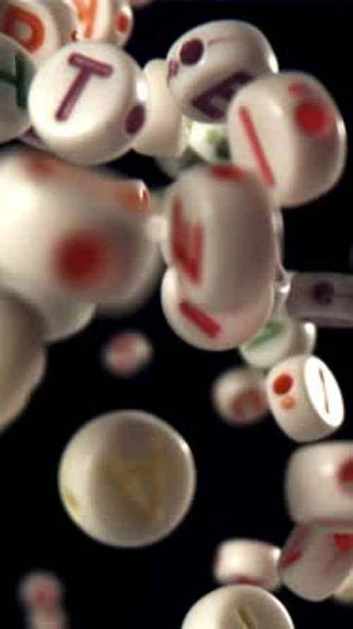 English Letters Fly and Fall Filmed on a Highspeed Camera at 1000 Fps