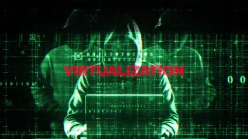 Digital Hacker Glitch Reveal with Cyber Security Theme