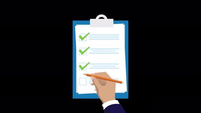 Flat Design Checklist Animation with Hand Checking Tasks, Infographics ...