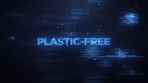 Plastic Free Word On Dynamic Technology Background