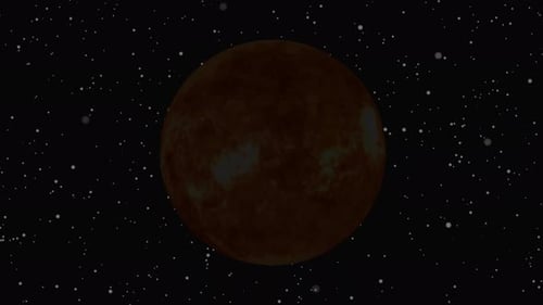 Realistischer Sonnenplanet Rotiert im Weltraum oder in der Galaxie und Sterne in der Milchstraße, Animation des Sonnenplaneten. 1697