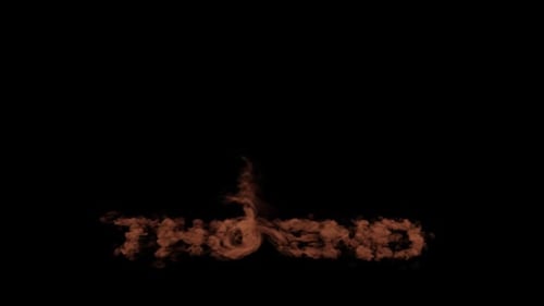 The end title text made from sand and tornado moving