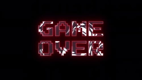 Glitch Pixelated Game Over Text Title Reveal