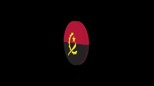 Angola National Flag Spinning Circle Animation