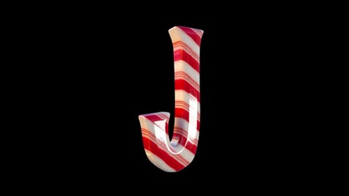 Christmas Candy Cane Letter J Loop