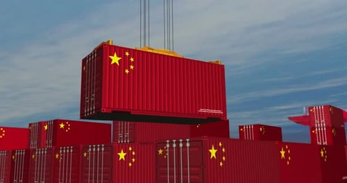 China export containers cargo crane loading