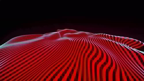 Abstract Red Digital Lines Waving Motion Background