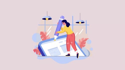 Person Designing on Digital Tablet Interface Animation