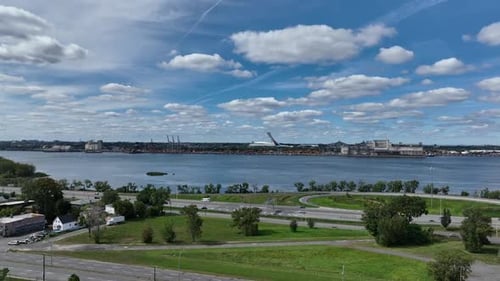 Bela aérea de um dia ensolarado em Montreal, Quebec