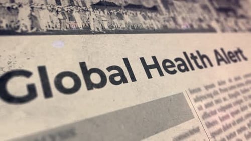 Vintage Newspaper Global Health Alert Glitch Title Reveal