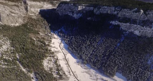 Majestic Snow Capped Mountains Aerial View