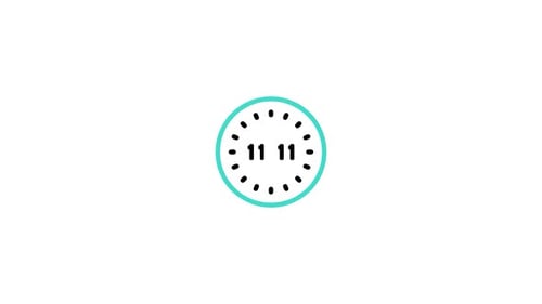 Flat Design Digital Clock Counting Animation