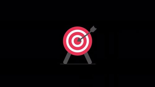 Target Hit Animation in Flat Design Style