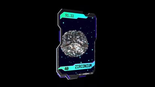 Futuristic Periodic Element Zirconium Card UI Animation