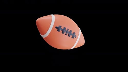 Blue American Football Ball Illustration with Halftone Dot Pattern