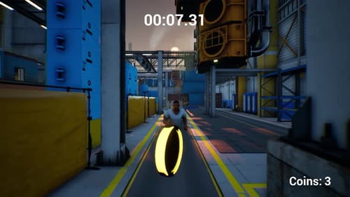 Gameplay in Third Person Action Videogame in Warehouse Setting