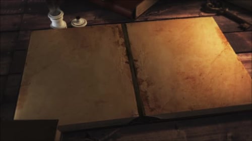 Animated Old Book Page Turn Reveal
