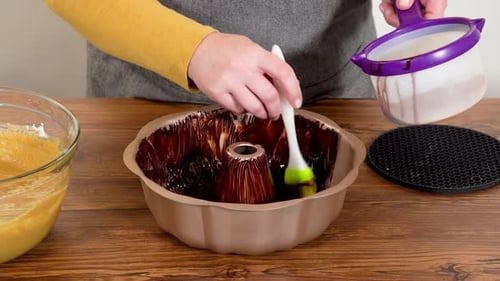 Baking Gingerbread Bundt Cake with Caramel Frosting Ingredients
