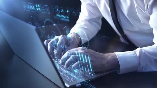 Futuristic Digital HUD Data Interface Overlay Animation