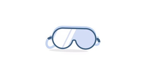 Animated Safety Goggles Icon for Health and Industrial Projects