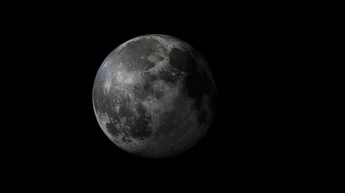 Earth satellite Moon with alpha channel overlay view from outer space 3d render. Solar system