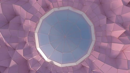 Pink Radial Abstract Polygon Mandala Loop