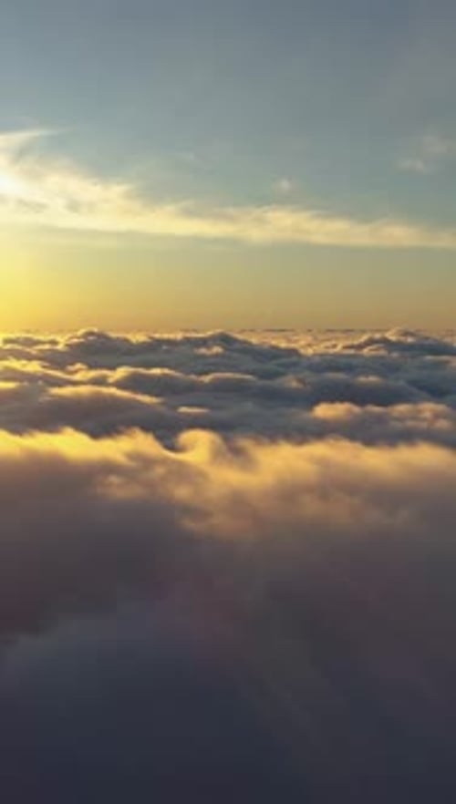 Aerial View of Clouds at Sunrise or Sunset