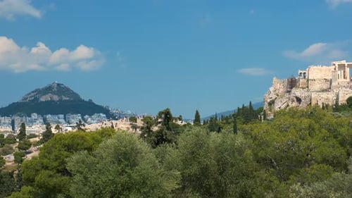 Temple emblématique du Parthénon sur l'Acropole d'Athènes, Grèce