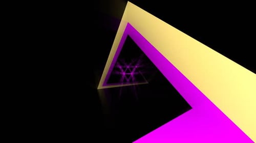 Pink And Yellow Triangular Spiral Line Background Vj Loop In HD