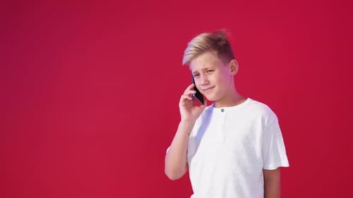 Child Talking on Phone Smiling