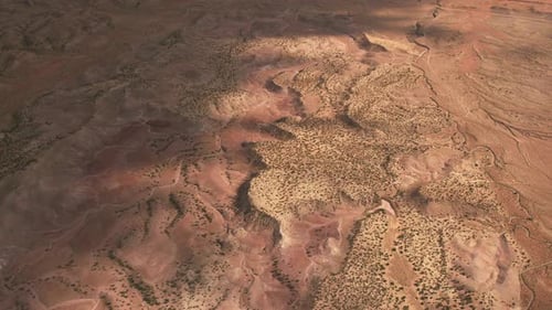Utah Circa-2019. Aerial View of Desert Landscape in Utah. From Helicopter