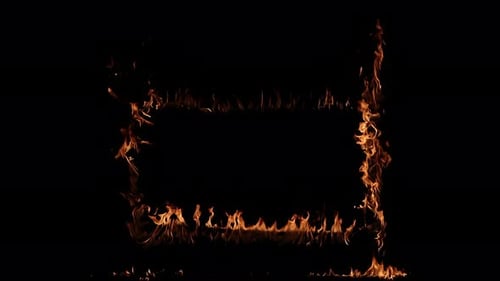 Fiery Rectangle Reveal Loop Animation