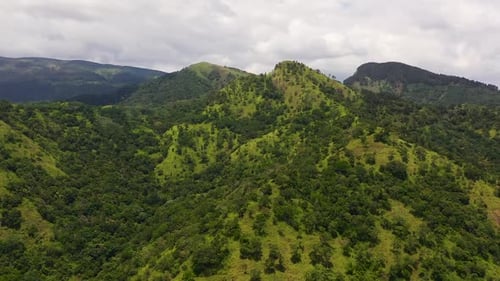 Mountain Landscape Mountain Slopes Covered with Rainforest and Jungle View From Above