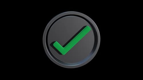 Rotating Green Checkmark Button for Approval