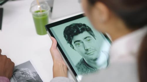 Tablet, design and team collaboration for creative project, teamwork and brainstorming idea