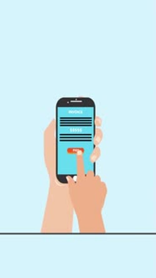 Telefon mit Pay-Button Vertikale Animation